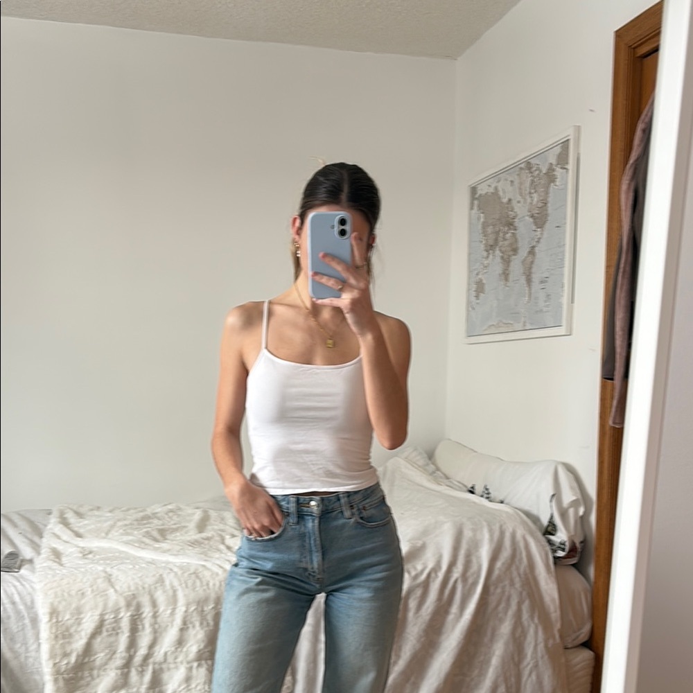Staple White Spaghetti Strap Tank Top